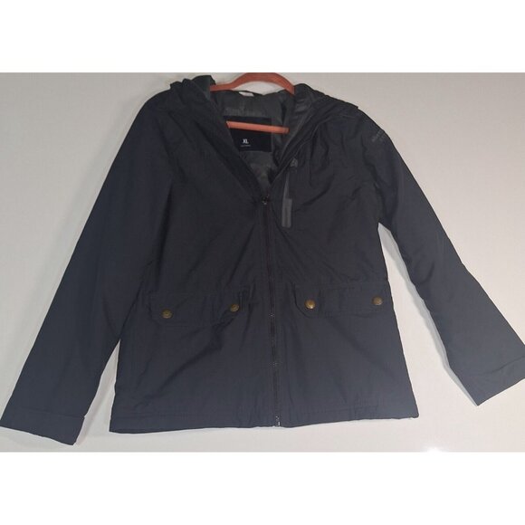 Abercrombie & Fitch Other - Abercrombie Mens Hooded Lined Cloth Jacket Size Small Black Hook & Latch Sleeves